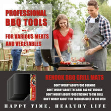 Load image into Gallery viewer, Aedavey BBQ Grill Mat Set of 5 Baking Mats Resuable Non-Stick Works on Electric Grill Gas Charcoal BBQ 15.75 x 13 inch
