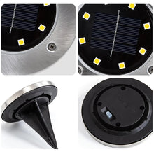 Load image into Gallery viewer, Maraawa Solar Ground Lights Solar Garden Lights 8 Pack Waterproof LED Disk Lights for Pathway, Yard, Patio and Walkway, White
