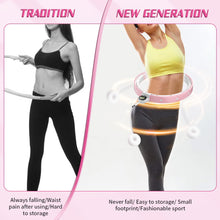 Load image into Gallery viewer, Funsmile Fit Hoop Hula Hoop Circle Infinity Fitness Hoop Smart Weighted Exercise Hoolahoop Detachable Adjustable for Adults Weight Loss Beginners Pink
