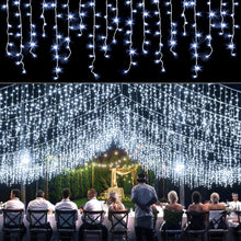Load image into Gallery viewer, 360 LED Christmas Icicle Lights, 29.5 FT Curtain Fairy Icicle String Lights, Christmas Decorations, Led Twinkle Lights for Holiday, Party, Wedding, Eaves, White
