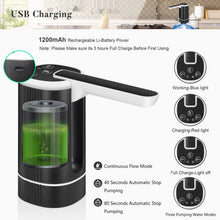 Load image into Gallery viewer, Uncahome Water Dispenser for 5 Gallon Bottle, Rechargeable Portable Electric Water Bottle Pump, Foldable Automatic Water Jug Pump for for Home, Office &amp; Camping (Black)
