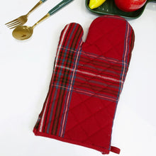 Load image into Gallery viewer, Movsou Oven Mitts Kitchen Cotton Gloves Lining Thick BBQ Gloves Heat Resistant for Cooking Baking Grilling 1 Pair Red

