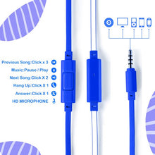 Load image into Gallery viewer, Funsmile Kids Headphones Wired Headphones for Kids with 3.5 MM Foldable On-Ear Headse Kids Headphones for Smartphone Tablet Computer MP3 / 4 Blue
