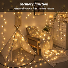 Load image into Gallery viewer, Christmas String Lights Plug in, 99FT 300 LED 8 Lighting Modes for Outdoor Christmas Tree Lights Wedding Party Decoration, Warm White
