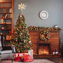 Load image into Gallery viewer, Funsmile Christmas Tree Topper Star 3D Hollow Metal Christmas Treetop Battery Operated with Light for Christmas Home Decoration 8in Silver
