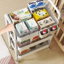 Load image into Gallery viewer, Maraawa 3-Tier Rolling Storage Cart Shelves Rolling Utility Cart Organizer Cart Movable Storage Organizer Bathroom Kitchen Office Workshop White
