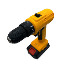 Load image into Gallery viewer, Aedavey 20V Cordless Drill, 18 Position Clutch Drill with 22 Pieces Drill Set, 3/8in Keyless Chuck Power Drill with 2 Batteries and Charger, Yellow Driller Set
