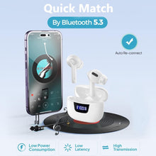 Load image into Gallery viewer, True Wireless Bluetooth Earbuds with Smart LED Display Charging Case , Bluetooth 5.3 Earbuds in-Ear TWS Stereo Headphones, IPX7 Waterproof in Ear Earphones, White
