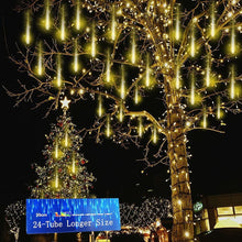 Load image into Gallery viewer, Christmas Lights Outdoor, Icicle String Light 8 Tubes 192LEDs for Xmas Tree Christmas Decorations Party Wedding Holiday Yard, Yellow White
