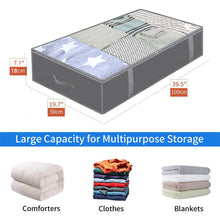 Load image into Gallery viewer, 2 Pcs 90L + 1 Piece 32L Large Underbed Storage Bags Organizer Container with Zippers, Foldable Under Bed Storage Organizers for Comforters, Foldable Storage Bags with Clear Window, Grey
