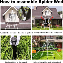 Load image into Gallery viewer, Funsmile Halloween Spider Decorations Set 5ft Giant Spider 16.4ft Spider Webs 20 Small Spiders Cotton Wool Yard Home Party Haunted Decor
