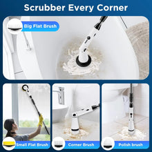 Load image into Gallery viewer, Electric Spin Scrubber, 2024 upgraded Bathroom Cleaner, Power Shower Cleaning Brush with Extendable Handle &amp; 4 Brush Heads, Shower Scrubber for Bathtub Tile Grout Kitchen Window and Floor
