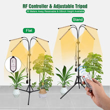 Load image into Gallery viewer, LED Grow Lights for Indoor Plants Full Spectrum Plant Light with 4-Head LED Grow Light, 15-60 inches Adjustable Tripod Stand, Red Blue White Floor Grow Lamp with 4/8/12H Timer with Remote Control
