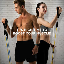 Load image into Gallery viewer, Resistance Bands Exercise Bands Workout Bands - Up to 150lb, Indoor and Outdoor Bands with Door Anchor and Handles for Strength, Slim, Yoga, Home Gym Equipment for Men/Women
