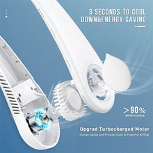 Load image into Gallery viewer, MOVSOU Portable Neck Fans, Hands Free Bladeless Fan, 4000 mAh Battery Operated Wearable Personal Fan, Neck Fan Rechargeable, USB Powered Desk Fan,3 Speeds-White
