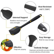 Load image into Gallery viewer, Silicone Spatula Set of 6 , Heat Resistant Silicone Spatula Kitchen Utensils for Baking , Cooking , Nonstick Cookware Dishwasher Safe Silicone Spatula, Black

