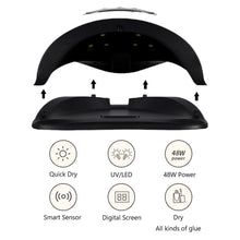 Load image into Gallery viewer, UV Light for Nails, 48W LED Nail Light for Gel Polish, Fast Nail Dryer with Automatic Sensor, 24 Beads Fast Curing Portable Nail Dryer, Timer Setting, Fingernail and Toenail, White
