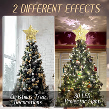 Load image into Gallery viewer, Cowin Christmas Tree Topper Projector, LED Star Tree Topper Light, Glitter Gold Star Topper Projector with Rotating Star Projection for Indoor Christmas Tree Decor, Xmas Decorations
