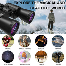 Load image into Gallery viewer, 20 x 50 Binoculars for Adults and Kids - High Power Life Waterproof HD Compact Binoculars for Bird Watching Hunting Hiking Sightseeing Travel Concerts with BAK4 Prism FMC Lens, Black

