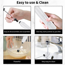 Load image into Gallery viewer, Uncahome Milk Frother Wand Drink Mixer - Handheld Milk Frother Electric Whisk - Easy-Clean Stainless Steel Frother Wand &amp; Mini Blender - Electric Coffee Frother for Milk Coffee Lattes
