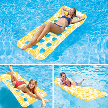 Load image into Gallery viewer, COWIN Inflatable Pool Floats Hammock 73 x 34 inches Adults for Size Water Hammock Lounge with Headrest Floating Pool Lounge Chair for Men and Women (Yellow)
