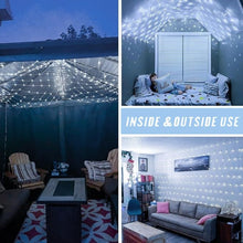 Load image into Gallery viewer, LED Christmas Net Lights,12ft x 5ft 360 LED 8 Modes Bush Mesh Lights Connectable,with Timer Waterproof for Christmas Indoor Outdoor Holiday Lighting Decorations, White
