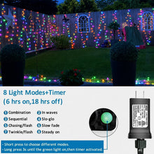 Load image into Gallery viewer, Christmas String Lights Twinkle Cluster Lights 82Ft 200Led 8 Modes Timer Memory Function for Christmas Party Garden Multicolor
