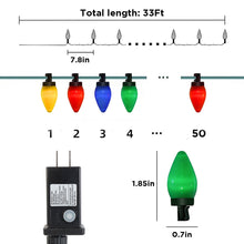 Load image into Gallery viewer, Multicolor Christmas Lights Colorful Christmas String Lights 32.8FT Vintage Christmas Lights Bulbs For Christmas Home Party Patio
