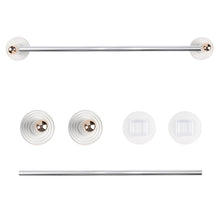 Load image into Gallery viewer, 18 Inch Self Adhesive Towel Bar, No Drill Towel Rack for Bathroom Towel Hangers Stick on Sticky Towel Holder, Bathroom Accessories Removable Towel Holder Bar Space Wall Mounted, Silver and White
