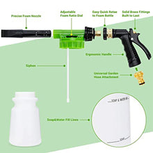 Load image into Gallery viewer, Swtroom Car Wash Foam Gun, Car Wash Soap Spray with 3/8 "Brass Connector, Double Filtration, Grade 6 Foam Concentration (Green)
