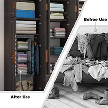 Load image into Gallery viewer, Hanging Closet Organizer Storage 3 Shelf Cloth Hanging Shelves for Closet Space Saver Easy Mount Foldable Gray 2 Pack
