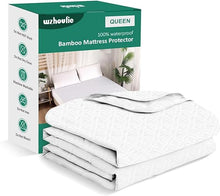 Load image into Gallery viewer, Waterproof Mattress Protector Queen Size, Bamboo Mattress Cover Ultra Soft 3D Air Fabric Cooling Breathable Noiseless Deep Pocket(8-18 INCH)
