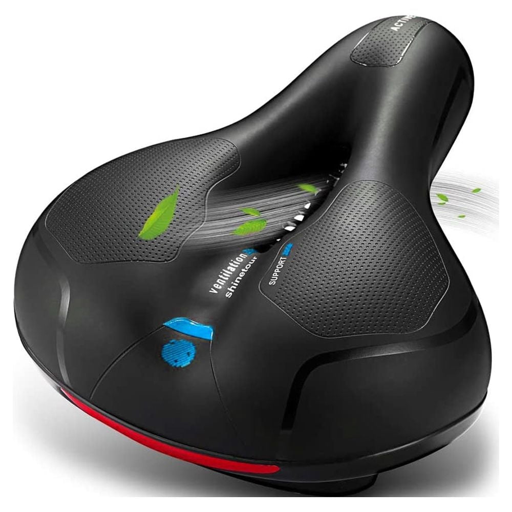 Comfortable Bike Seat Cushion -Bicycle Seat for Men Women with Dual Shock Absorbing Ball Memory Foam Waterproof Bicycle Saddle Universal Fit for Stationary/Exercise/Indoor/Mountain/Road Bikes