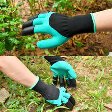 Load image into Gallery viewer, Meidong Gardening Gloves Waterproof Puncture Resistant Genie Mitts 4 Built-in Durable ABS Plastic Claws on Each Hand for Easy to Dig Planting Species Rake (Green)
