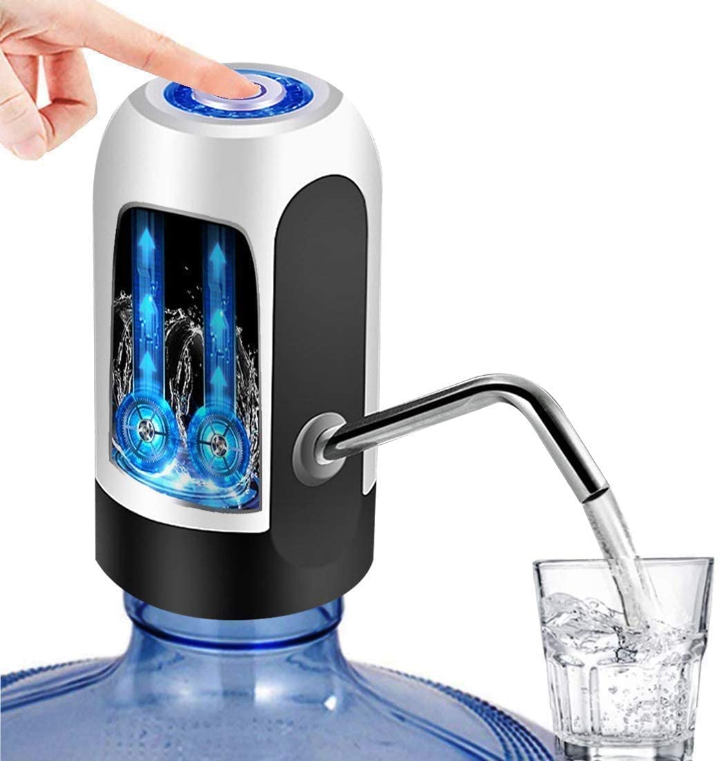 COWIN Water Bottle Dispenser Portable Electric Water Bottle Pump ,Automatic Drinking Water Bottle Pump for Universal 5 Gallon Bottle, for Home Kitchen Office Outdoor Use ,White / Blue / Black