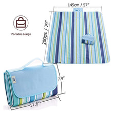 Load image into Gallery viewer, Picnic Mat 57&#39;&#39;x79&#39;&#39; Picnic Blanket Striped Handy Beach Mat Sandproof and Waterproof for Picnic, Beaches, RVing, and Outings
