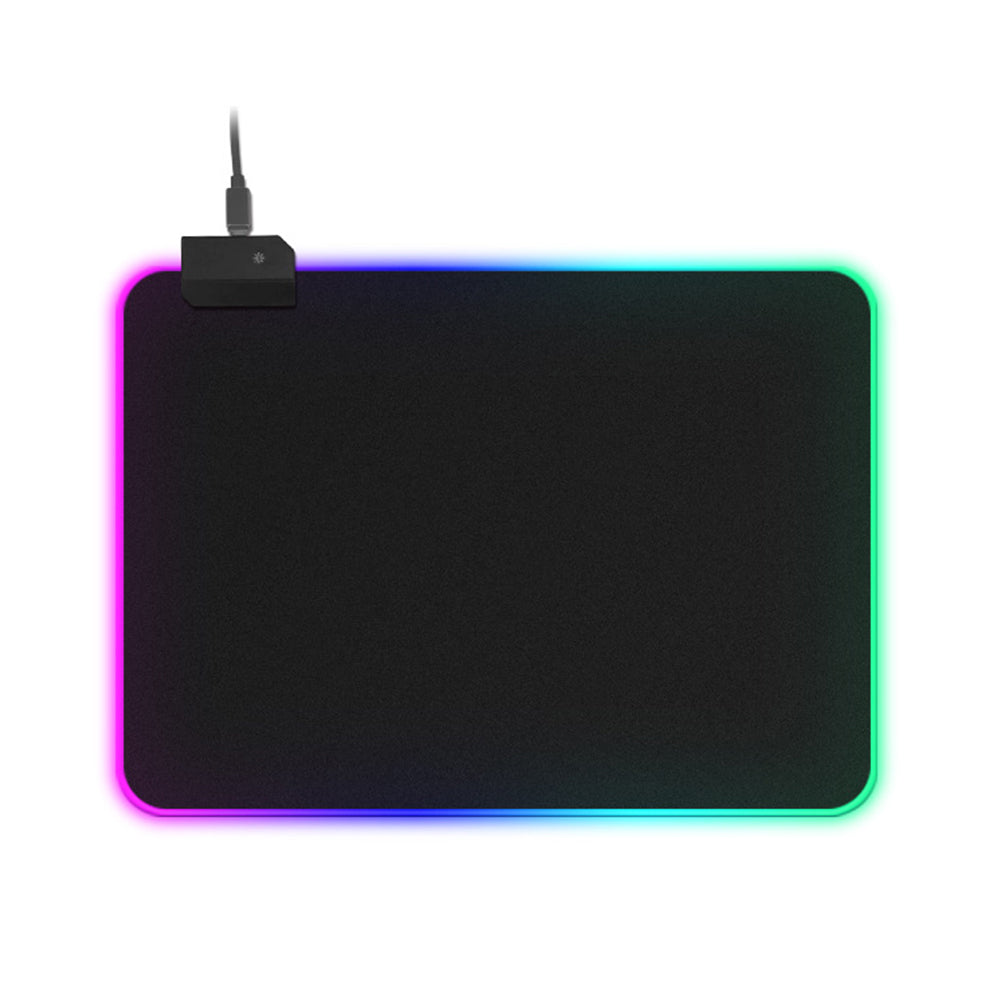 RGB Gaming Mouse Mat Pad - Large Extended Led Mousepad with 14 Lighting Modes 8 Kinds of Monochrome, Anti-Slip Rubber Base with Waterproof Coating Mouse Mat for Gamer 31.5×11.8×0.16 in
