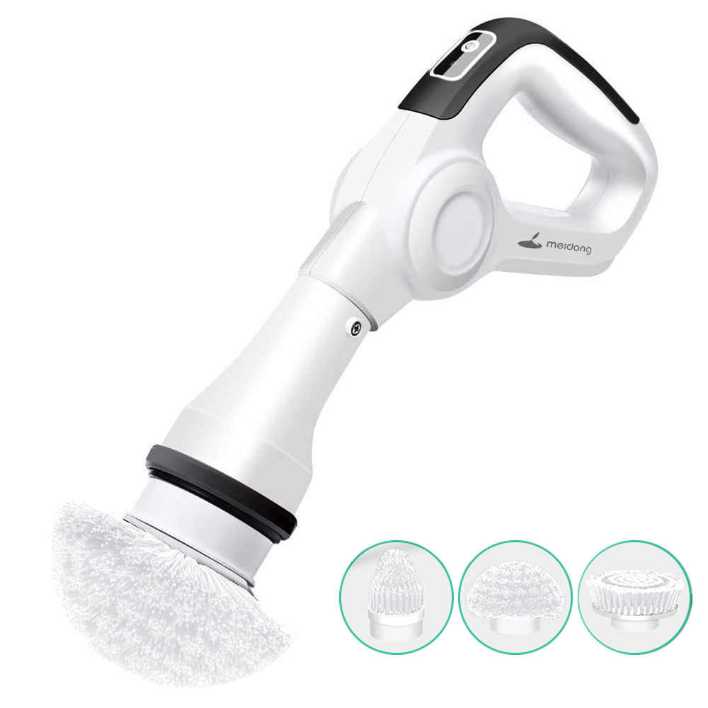 Cosmonic Electric Spin Scrubber, Power Scrubber Cordless High Rotation Handheld Bathroom Scrubber Rechargeable with 3 Replaceable Cleaning Brush Heads for Cleaning Tub, Tile, Floor, Sink, Wall, Window
