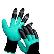 Load image into Gallery viewer, Meidong Gardening Gloves Waterproof Puncture Resistant Genie Mitts 4 Built-in Durable ABS Plastic Claws on Each Hand for Easy to Dig Planting Species Rake (Green)
