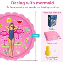 Load image into Gallery viewer, Splash Pad Sprinkler Meidong 67" Splash Water Pad Outdoor Swimming Pool Splash Play Mat Water Toys for Kids Toddlers Children Fun Games Learning
