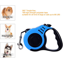 Load image into Gallery viewer, Meidong Retractable Dog Leash 16ft Heavy Duty Pet Walking Leash with Anti-Slip Handle 360° Tangle-Free One-Hand Brake Blue

