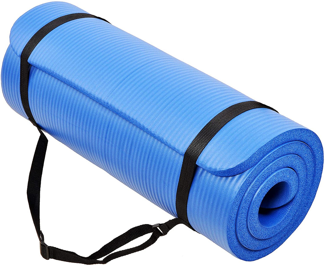 Extra Thick Yoga Mat- Non Slip Comfort Foam, Durable Exercise Mat for Fitness, Pilates and Workout with Carrying Strap Fitness, 72