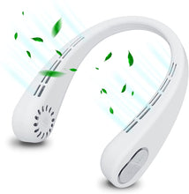 Load image into Gallery viewer, Hand-free Bladeless Neck Fan, Wearable Personal Cooling Fan, USB Rechargeable, 3 Speeds, Lower Noise, 2400mAh Battery Operated Portable Neck Fan for Both Outdoor &amp; Indoor Use
