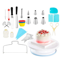 Load image into Gallery viewer, Cake Decorating Supplies, 61 Pcs Cake Decorating Kit with Non-Slip Cake Turntable, Cake Pans, Standard Converters, Cake Decorating Tools, Muffin Cups, Baking Supplies and Baking Set
