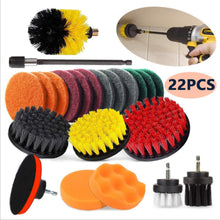 Load image into Gallery viewer, 22 Piece Drill Brush Attachment Set, All Purpose Power Clean Scrubber Brush, Scrub Pads &amp; Sponge for Bathroom, Kitchen,Grout,Tub,Tile,Corners,Auto
