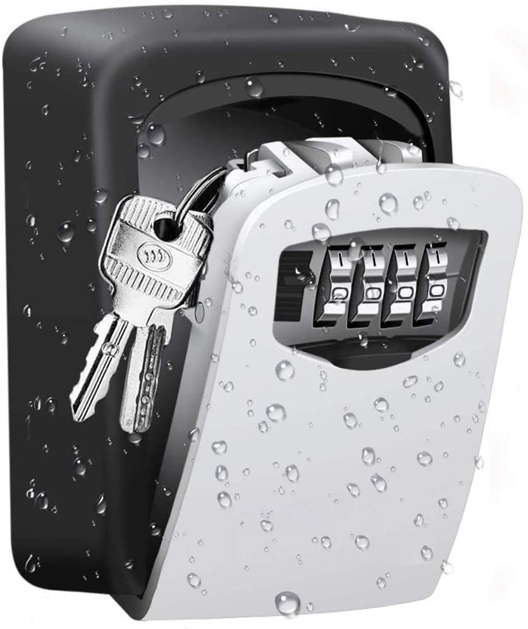 COSMONIC House Key Lock BoxKey Lock Box, 4 Digit Combination Storage Lockbox Wall Mounted for Realtors, Contractors