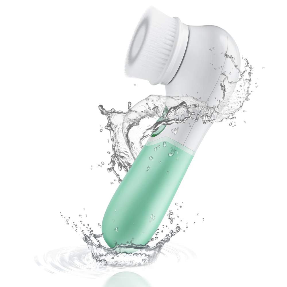 Meidong Facial Cleansing Brush, Face Cleansing Brush, Exfoliating Brush Face Brush Water-proof Face 2-Speed & 2 Brush Heads for Gentle/Deep Cleansing, Exfoliating, Blackhead Removing