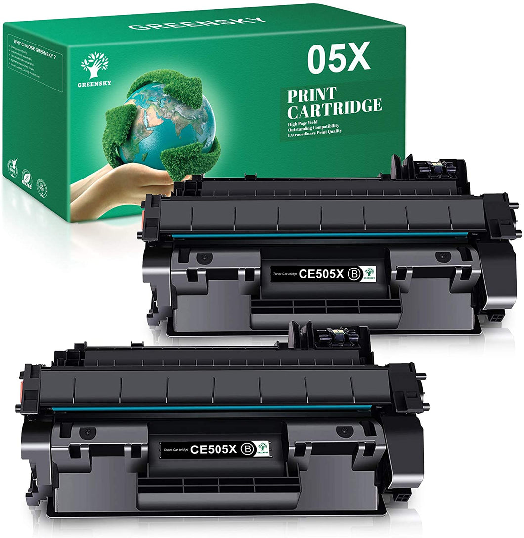 GREENSKY Compatible Ink Cartridge Replacement for HP P2035 P2035N P2055DN P2030 P2050 P2055D P2055X (Black, 2-Pack) Printer