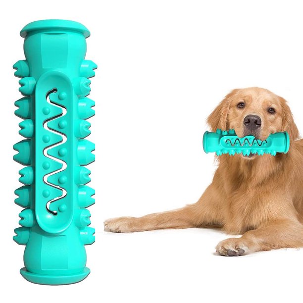 Cowin Dog Chew Toys Toothbrush Dog Toys for Aggressive Chewers Large Breed Doggy Brushing Stick Extremely Durable for 25-70 LBS Medium Large Dogs