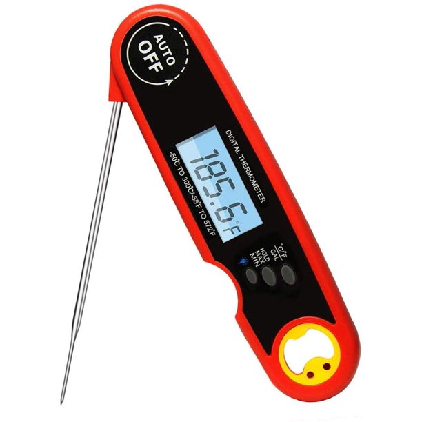 Meidong Digital Instant Read Meat Thermometer with Long Probe -Kitchen Cooking Thermometer for Food Cooking Grilling BBQ Smoker Grill Kitchen Oil Candy Thermometer with Whisk (Battery Not Included)